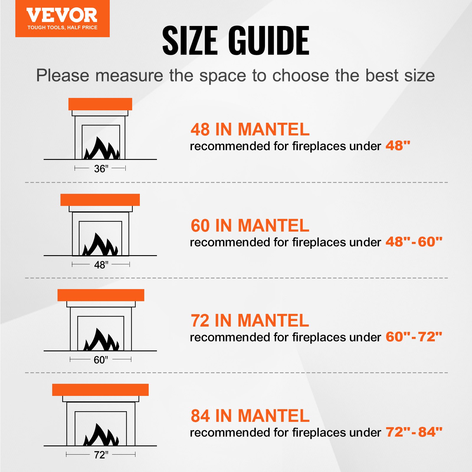 VEVOR Kaminsims, 121,9 x 20,3 x 12,7 cm, Tragkraft 22,7 kg, Kaminsims aus Naturholz für über dem Kamin, schwebendes Bauernhausregal zur Wandmontage, handgefertigter Kaminsims als Wanddekoration, Espresso