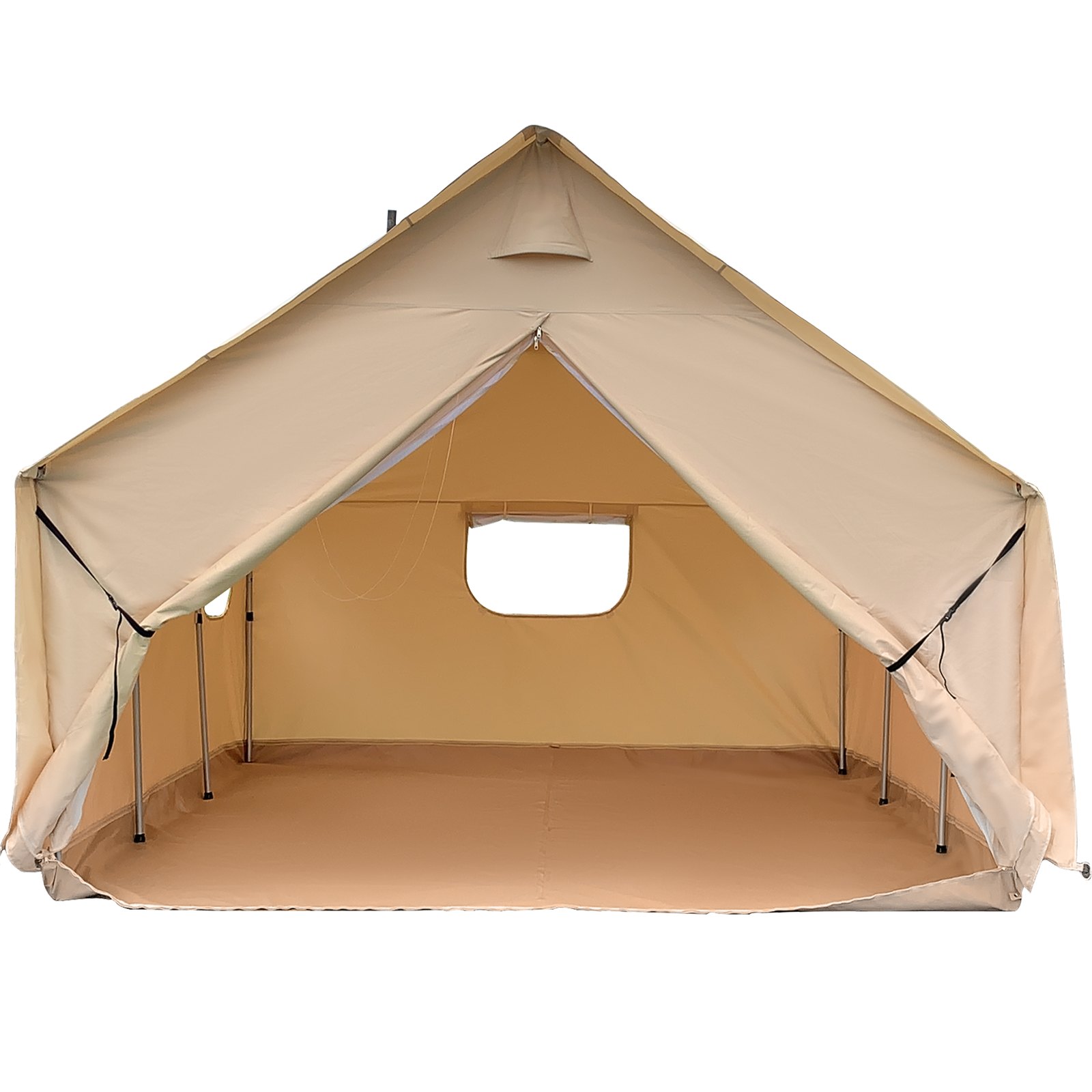 VEVOR Luxus Outdoor Zelt 4,3 x 4,9 m, Wasserdicht Vier Jahreszeiten Familienzelt für 6-10 Personen, Baumwolle Segeltuch Yurt Glocke Zelt mit Moskitonschutztür und Fenster