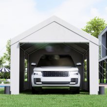 VEVOR Carport-Überdachung, Auto-Überdachung, 10 x 20 Fuß, 8 Beine, Seitenwände und Fenster, Weiß