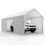 VEVOR Zeltgarage Carport Garagenzelt Autoüberdachung 3,65x6,09x3,02m Weiß, für Auto & Boot Abnehmbare Seitenwände & Reißverschlusstür UV-Beständig & Wasserabweisend Dual-Use-Design