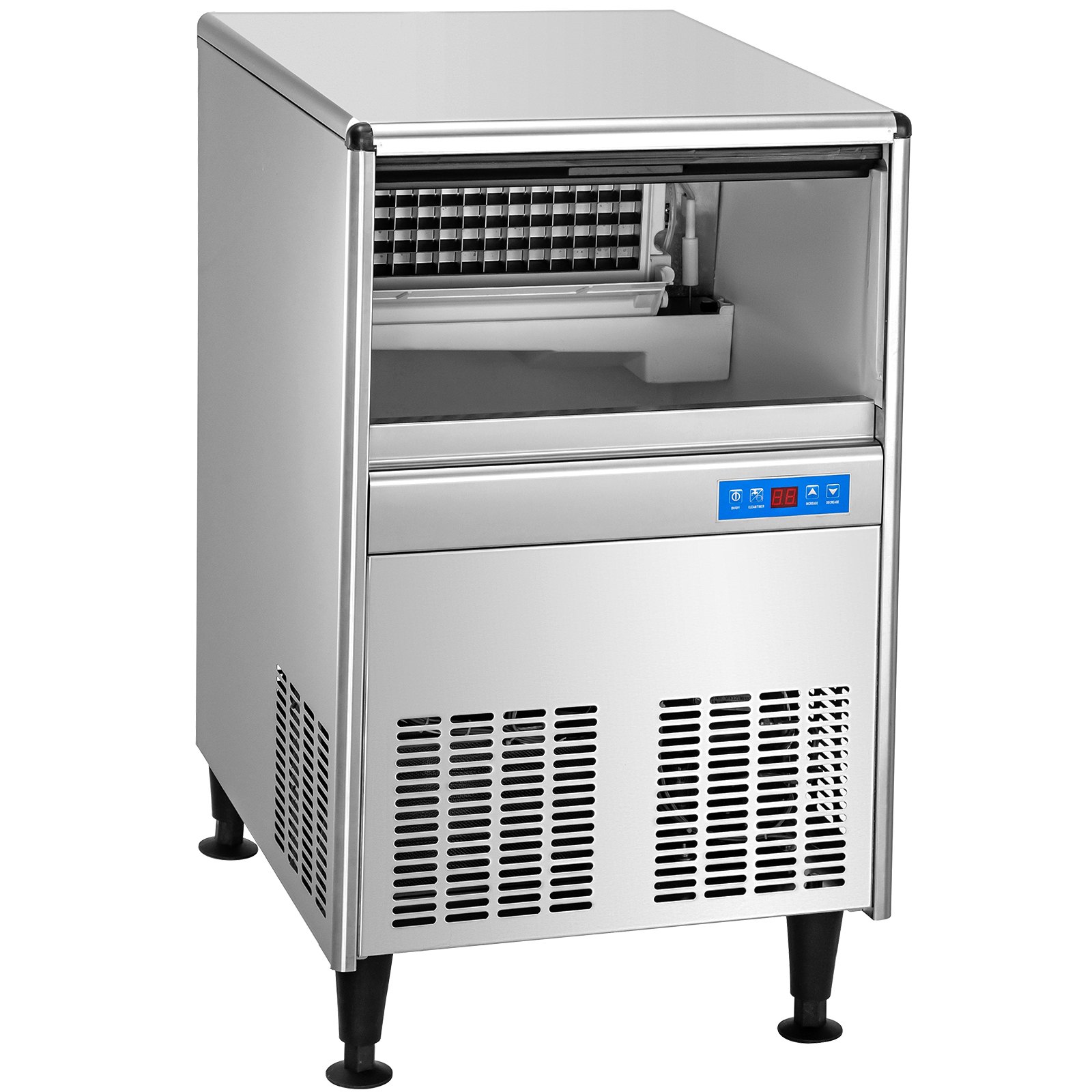 Vevor Eiswürfelmaschine Eiswürfelbereiter Eismaschine 57kg/24h 70 Stk. Edelstahl