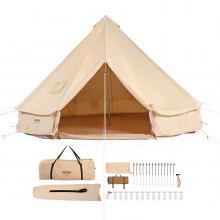 VEVOR Canvas-Glockenzelt, 6 m, 4-Jahreszeiten-Camping-Jurtenzelt mit Herdanschluss