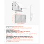 VEVOR Verkaufsfenster für Foodtrucks 1220 x 915 mm aus Aluminiumlegierung, Konzessionsfenster für Imbisswagen, bis zu 85° Aufklappbar, 2 Acryl-Schiebefenster, Verkaufsklappe, Schlepphaken, Regenschutz