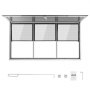 VEVOR Concession Window 1880x1016mm Aluminum Alloy Service Window, for Food Truck, Up to 85 Degrees Stand Serving w/ 3 Fixed & 3 Sliding  Windows, Awning Door and Drag Hook, Rainwater Resistant