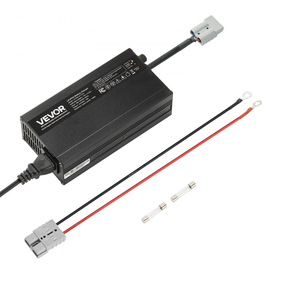 VEVOR 12 V 10 A Lithium-Batterieladegerät, 14,6 V DC Ladespannung, mit Anderson-Anschluss, LED-Anzeige, 0-V-Aktivierung, für Lithium-LiFePO4-Deep-Cycle-Akkus von Booten, Wohnmobilen