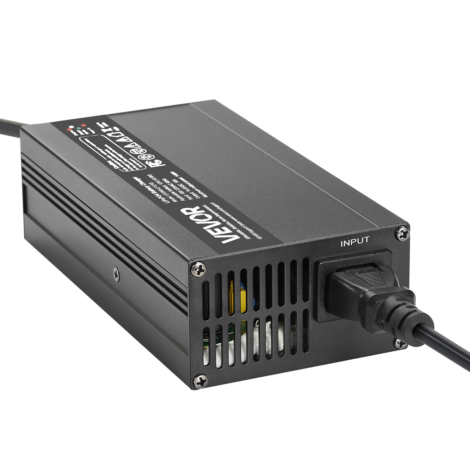 VEVOR 12 V 10 A Lithium-Batterieladegerät, 14,6 V DC Ladespannung, mit Anderson-Anschluss, LED-Anzeige, 0-V-Aktivierung, für Lithium-LiFePO4-Deep-Cycle-Akkus von Booten, Wohnmobilen