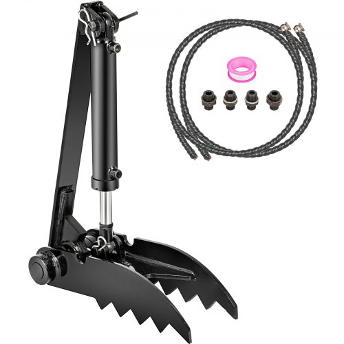 VEVOR Minibagger Daumen Baggerdaumen Greifer 20,3 x 76,2 cm, 2-Zähne hydraulischer Baumaschinen Baggerdaumen Greifer Holzgreifer Niederhalter für Minibagger Excavator Thumb für Bagger Zubehör
