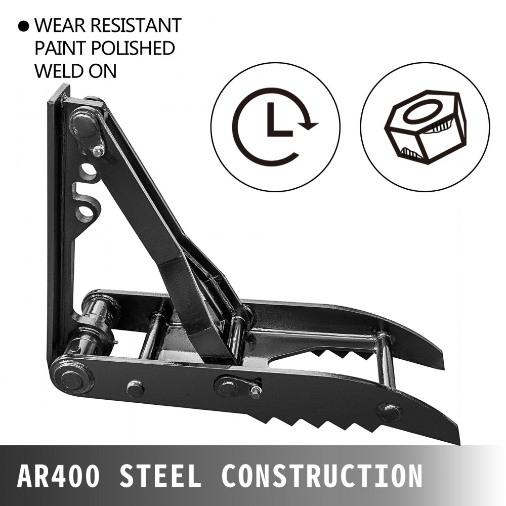 VEVOR Minibagger Daumen Baggerdaumen Greifer 30,5 x 101,6 cm, minibagger Baumaschinen Baggerdaumen schwarz, Greifer Holzgreifer Niederhalter für Minibagger Excavator Thumb für Bagger Zubehör