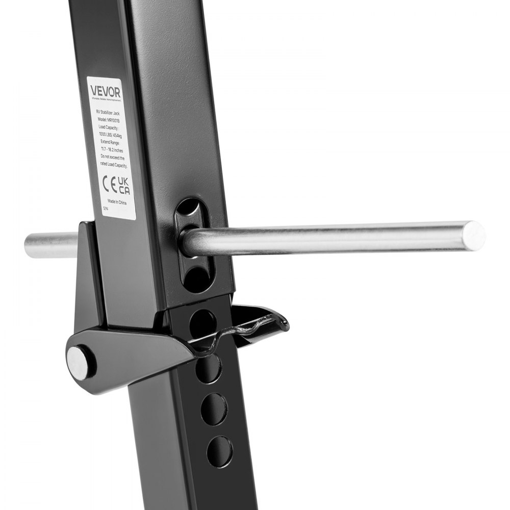 VEVOR Teleskop-Stabilisierungsstütze 2 Stk. teleskopierbare, klappbare Anhängerstütze, schwenkbares Stützen-Set für Wohnwagenanhänger, Tragkraft je 453,59 kg, Höhenverstellbar 297,18-462,28 mm