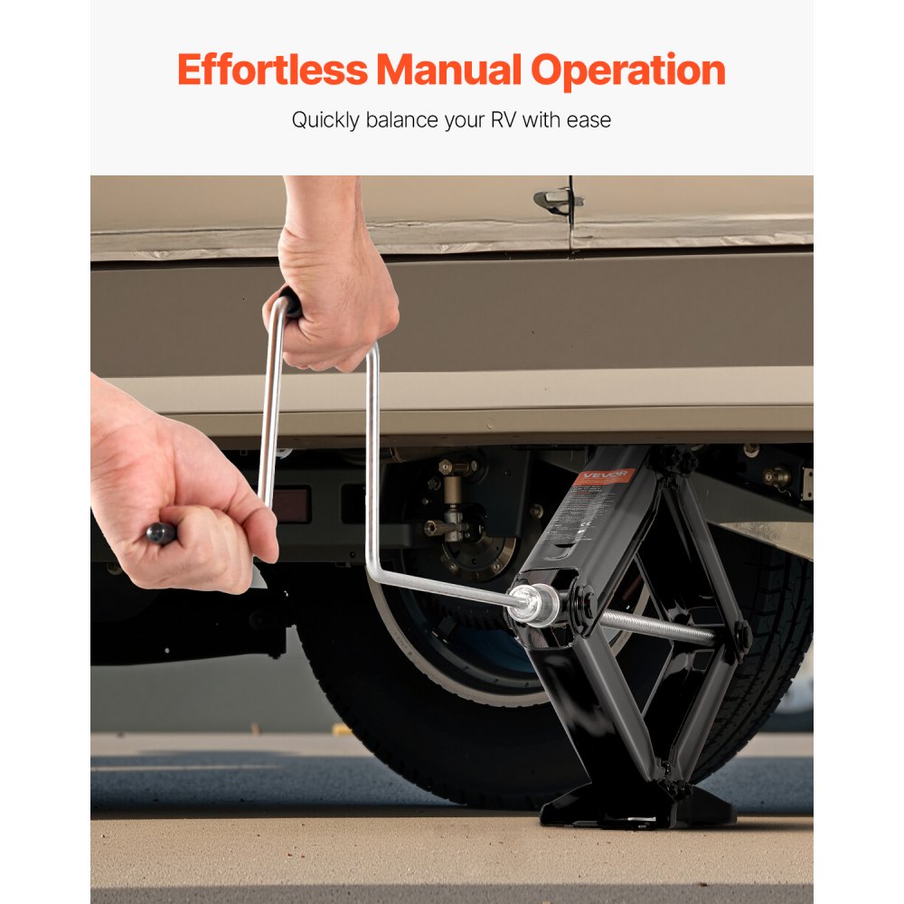 VEVOR RV Caravan Scissor Jack (2268 kg load capacity) with crank, base, and two levels (2 pcs.) Stabilizer leveling 103-595 mm lifting height