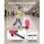 VEVOR Scooter Koffer, 20 L Fassungsvermögen, Reisekoffer mit Flash-PU-Rädern, TPR-Anti-Rutsch-Griff, max. Gewichtskapazität 50 kg, Kinderkoffer Handgepäck, für Kinder ab 5 Jahren, Pink