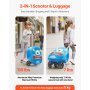 VEVOR Scooter Koffer, 20 L Fassungsvermögen, Reisekoffer mit Flash-PU-Rädern, TPR-Anti-Rutsch-Griff, max. Gewichtskapazität 50 kg, Kinderkoffer Handgepäck, für Kinder ab 5 Jahren, Blau