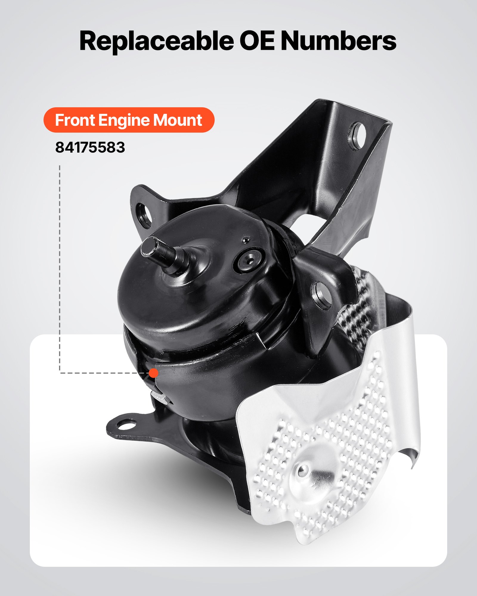 VEVOR Engine Motor Mount Replacement, Left Front Engine Mount, Universal Compatible with 2014–2018 Chevrolet Silverado 1500 5.3L V8, Secure Support, Heavy-duty Aluminum Construction, Black