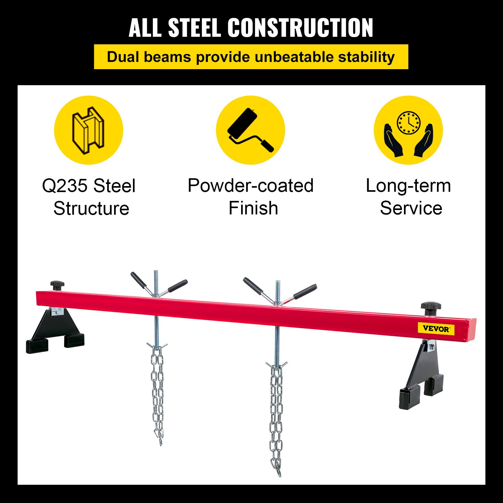 VEVOR Motorstützstange Motorlastnivellierer 500kg Motornivellierer Doppelhaken