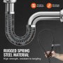 VEVOR Rohrreinigungsspirale 18 m x 30 mm, professionelles Rohrreinigungskabel mit 6 Schneidern für 50 bis 200 mm Rohre, Hohlkern-Kanalisationsspirale für Spüle, Bodenablauf, Toilette