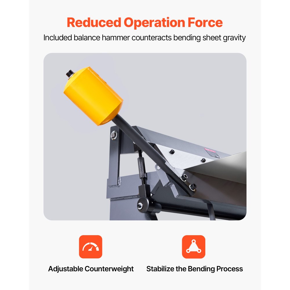 VEVOR Box and Pan Brake, 910 mm Sheet Metal Bending Brake,16-Gauge Mild Steel Capacity, 0-135 Degree Adjustable, Metal Bender Machine with 6 Fingers, Heavy-Duty Aluminum Folder for Precise Bending