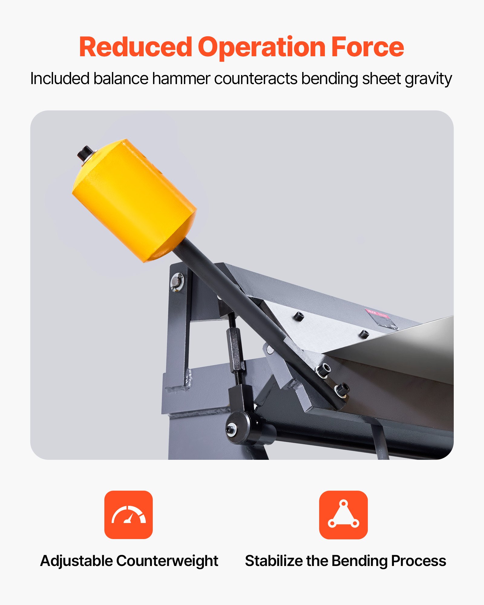 VEVOR Box and Pan Brake, 910 mm Sheet Metal Bending Brake,16-Gauge Mild Steel Capacity, 0-135 Degree Adjustable, Metal Bender Machine with 6 Fingers, Heavy-Duty Aluminum Folder for Precise Bending