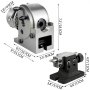 VEVOR Teilapparat Rundtischteilkopf ø100mm Horizontal Vertikal Fräsmaschine Bs-0