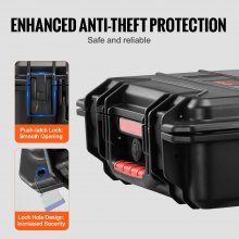 VEVOR wetterfester Hartschalenkoffer Trockenboxen mit vorgeschnittenem Schaumstoff und einziehbaren Griffen für Reisen, IP67 wasserdichtes Gehäuse für Kameras Schwarz (38 x 30 x 14 cm)