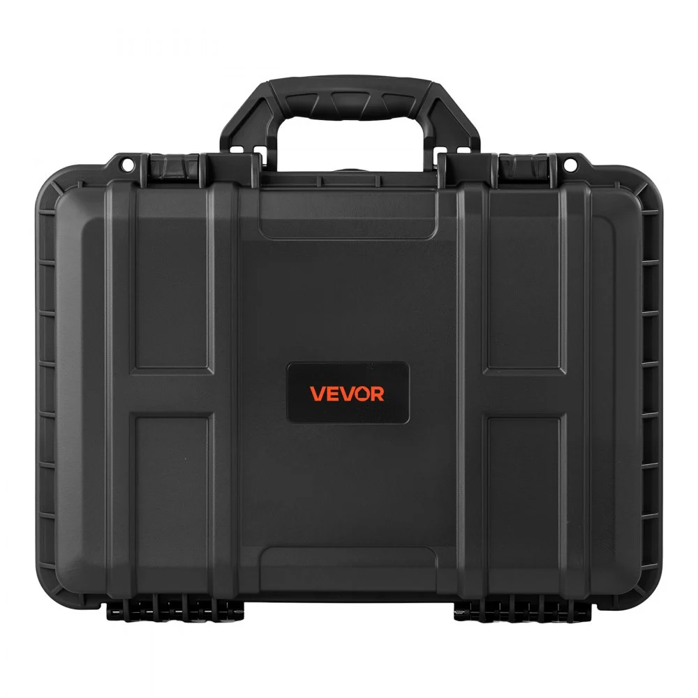 VEVOR Hartschalen-Kamerakoffer Fotokoffer Rasterschaumstoff 470x355x175 mm, für Drohnen Kameras & Zubehör, 29 L, Wasserdichte Transportkoffer mit Weichem Gummigriff, Schutzart IP67, PP-Gehäuse, Schwarz