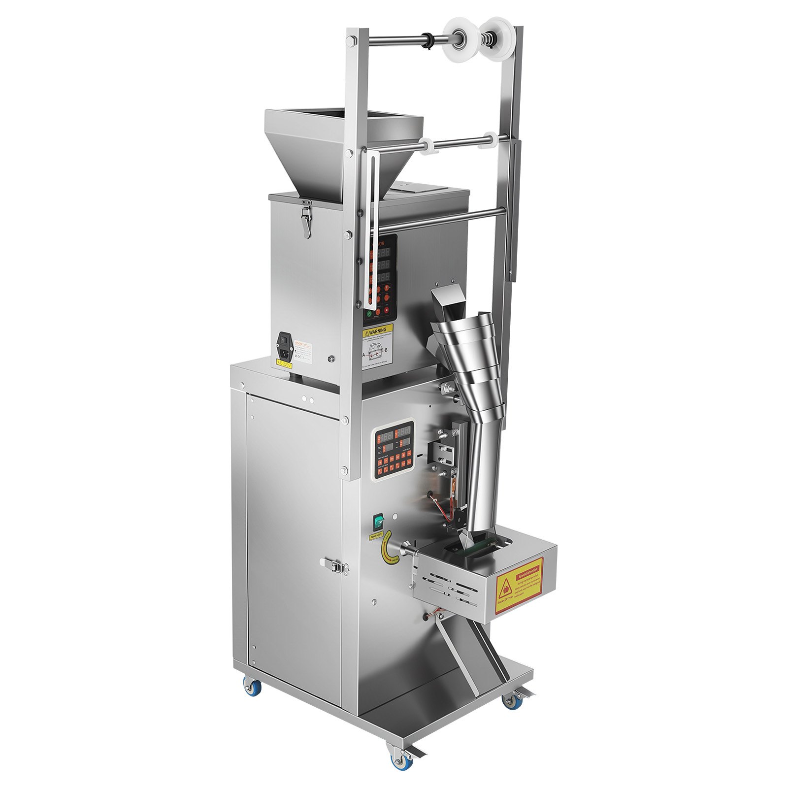 VEVOR Pulververpackungsfüllmaschine Vollautomatische Abfüllmaschine 3-200g, Intelligentes Wiegen Abfüllen & Abpacken, Edelstahl, Bodenaufstellung, Ideal für Nüsse Samen Tee Kaffeebohnen Getreide Mehl