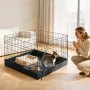 VEVOR Welpenauslauf Welpenlaufstall Hundeauslauf 61cm 4-tlg. mit Bodenmatte, Spielplatz für Kleine Hunde Katzen & Andere Kleintiere Faltbar Durch die Verschiedenen Formen Vielfältig Einsetzbar