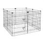 VEVOR Dog Playpen 91 cm 8 Panels Exercise Pen with Top Cover & Bottom Pad, Indoor Foldable Metal Pet Fence with Door, Heavy Duty Puppy Crate Kennel Pen for Dogs, Cats, and Other Small Animals, Black