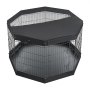 VEVOR Dog Playpen 91 cm 8 Panels Exercise Pen with Top Cover & Bottom Pad, Indoor Foldable Metal Pet Fence with Door, Heavy Duty Puppy Crate Kennel Pen for Dogs, Cats, and Other Small Animals, Black