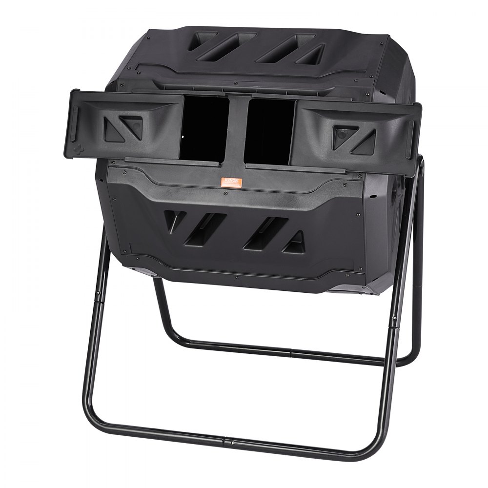 VEVOR Tumbling-Komposterbin Komposter Tumbler 162,7 L, Trommelkomposter Drehbar Doppelraum Tumbling Komposter 735 x 625 x 955 mm, 50 kg Belastbarer Garten Kompostbehälter inkl. Handschuhe