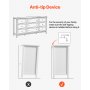 VEVOR Kommode mit 9 Schubladen, Holzkommode mit Schiebe- und Kippschutz, minimalistischer Retro-Schubladenschrank TV-Ständer, Organizer für Wohnzimmer Schlafzimmer Eingangsbereich (weiß)