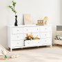 VEVOR Kommode mit 9 Schubladen, Holzkommode mit Schiebe- und Kippschutz, minimalistischer Retro-Schubladenschrank TV-Ständer, Organizer für Wohnzimmer Schlafzimmer Eingangsbereich (weiß)