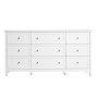 VEVOR Kommode mit 9 Schubladen, Holzkommode mit Schiebe- und Kippschutz, minimalistischer Retro-Schubladenschrank TV-Ständer, Organizer für Wohnzimmer Schlafzimmer Eingangsbereich (weiß)