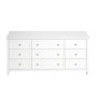 VEVOR Kommode mit 9 Schubladen, Holzkommode mit Schiebe- und Kippschutz, minimalistischer Retro-Schubladenschrank TV-Ständer, Organizer für Wohnzimmer Schlafzimmer Eingangsbereich (weiß)