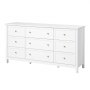 VEVOR Kommode mit 9 Schubladen, Holzkommode mit Schiebe- und Kippschutz, minimalistischer Retro-Schubladenschrank TV-Ständer, Organizer für Wohnzimmer Schlafzimmer Eingangsbereich (weiß)