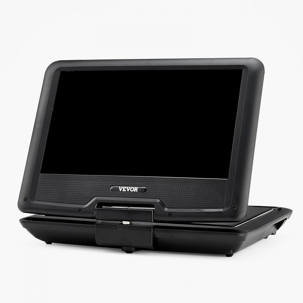 VEVOR tragbarer DVD-Player mit drehbarem HD-Bildschirm (256 mm), eingebauter Akku mit 4 Std. Laufzeit, 2 Lautsprecher, unterstützt Synchronisierung von TV/USB/SD-Karte/CD/DVD, Autoladegerät schwarz
