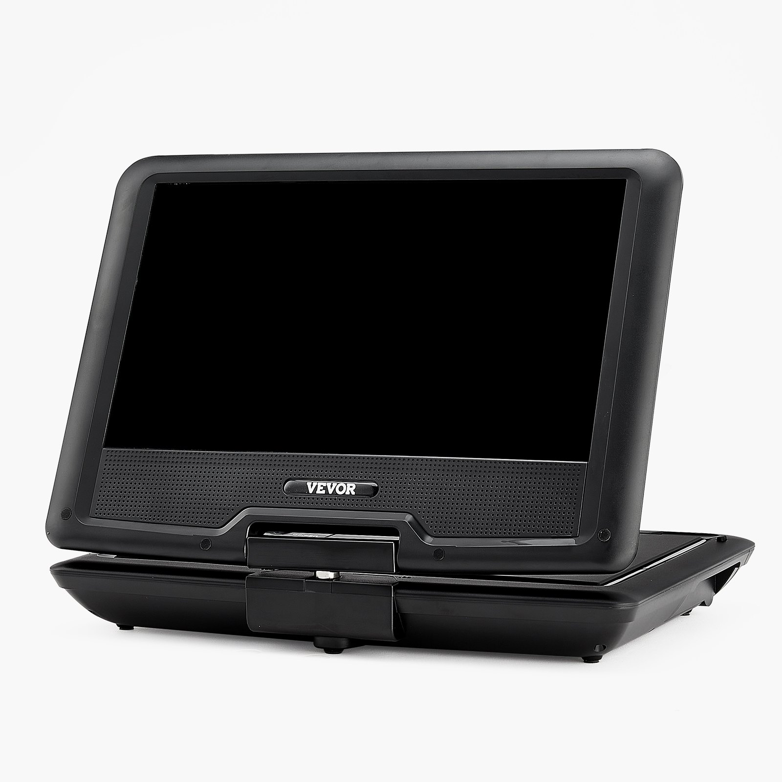 VEVOR tragbarer DVD-Player mit drehbarem HD-Bildschirm (256 mm), eingebauter Akku mit 4 Std. Laufzeit, 2 Lautsprecher, unterstützt Synchronisierung von TV/USB/SD-Karte/CD/DVD, Autoladegerät schwarz