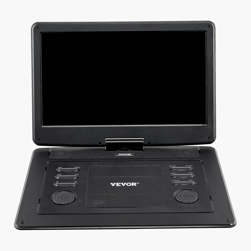 VEVOR tragbarer DVD-Player mit drehbarem HD-Bildschirm (396 mm), eingebauter Akku mit 4,5-5 Std. Laufzeit, 2 Lautsprecher, unterstützt Synchronisierung von TV/USB/SD-Karte/CD/DVD, Autoladegerät