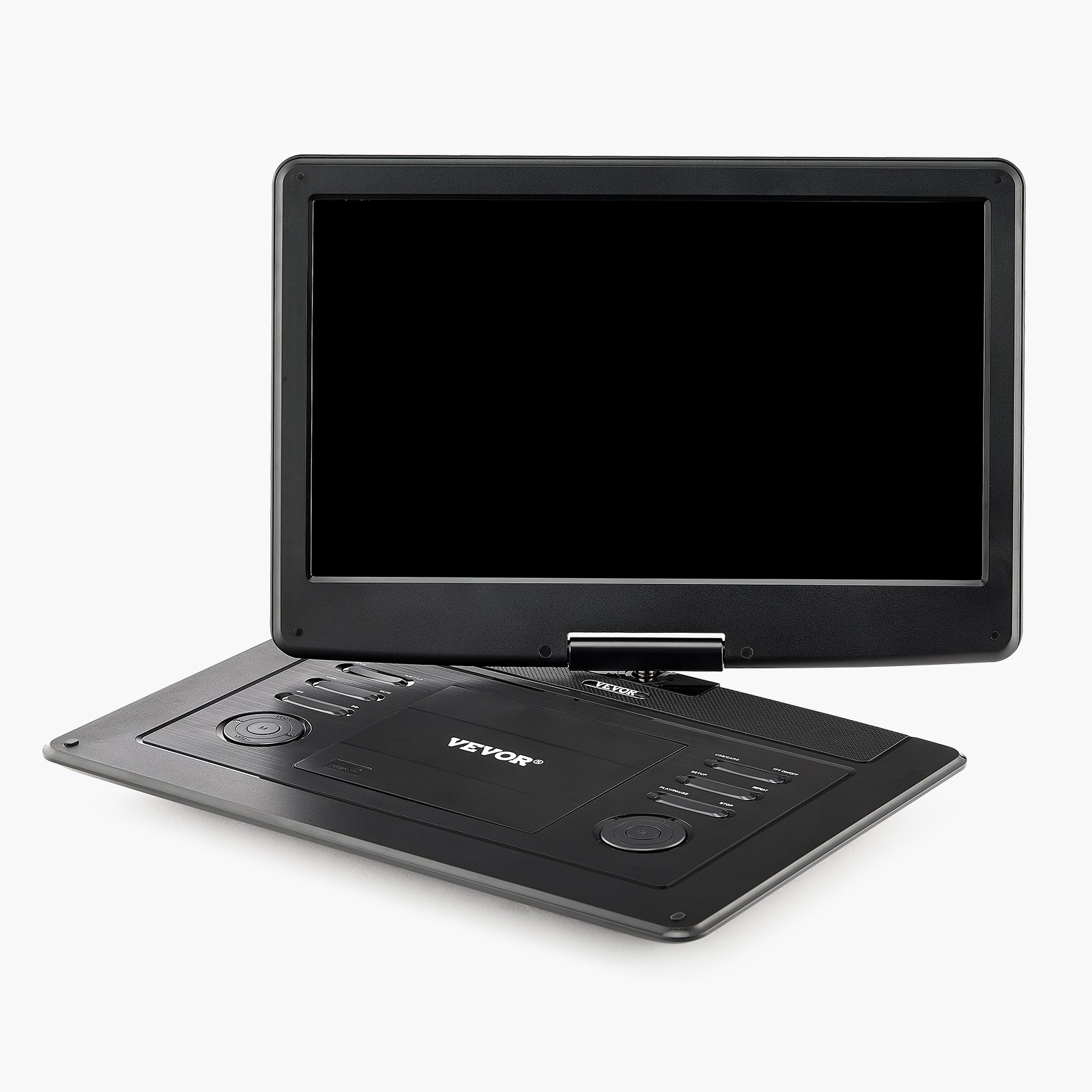 VEVOR tragbarer DVD-Player mit drehbarem HD-Bildschirm (396 mm), eingebauter Akku mit 4,5-5 Std. Laufzeit, 2 Lautsprecher, unterstützt Synchronisierung von TV/USB/SD-Karte/CD/DVD, Autoladegerät