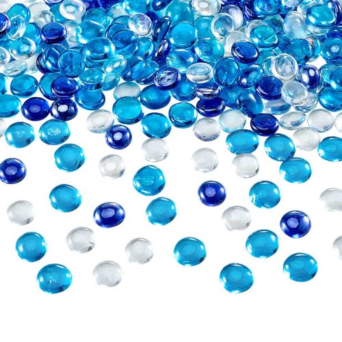 TWINKLING Glänzende Runde Feuerglassteine – 17–19 Mm, 0,5 Kg, Kristallklar Für Feuerstelle, Deko & Basteln