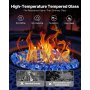 VEVOR Feuerglas, 4,5 kg hochtemperaturbeständige Glassteine, 12,7 mm reflektierende Feuerstellen-Glasperlen, Feuerstelle Glasfelsen, Kaminglas, Feuerkristall, Feuerperlen, für Kamin Kobaltblau