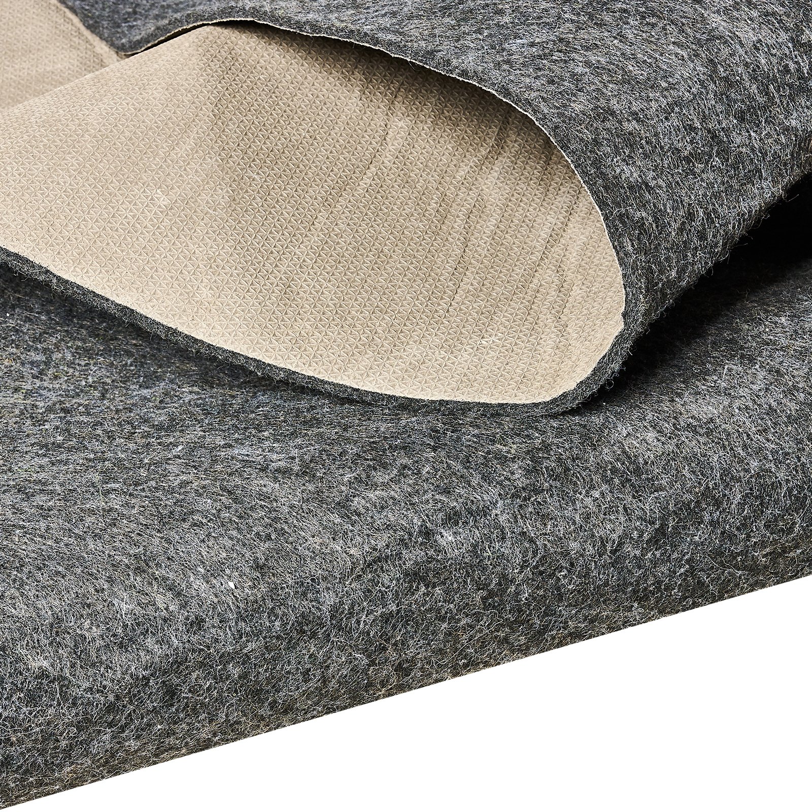 VEVOR Teppichbelag, 153x244cm, Teppichfliesen, schützende Polsterung aus Gummi für Teppiche, 0,6cm dick – Anti-Rutsch-Matte aus Filz mit doppelter Oberfläche, Bodenbelag, sicher für alle Böden, grau