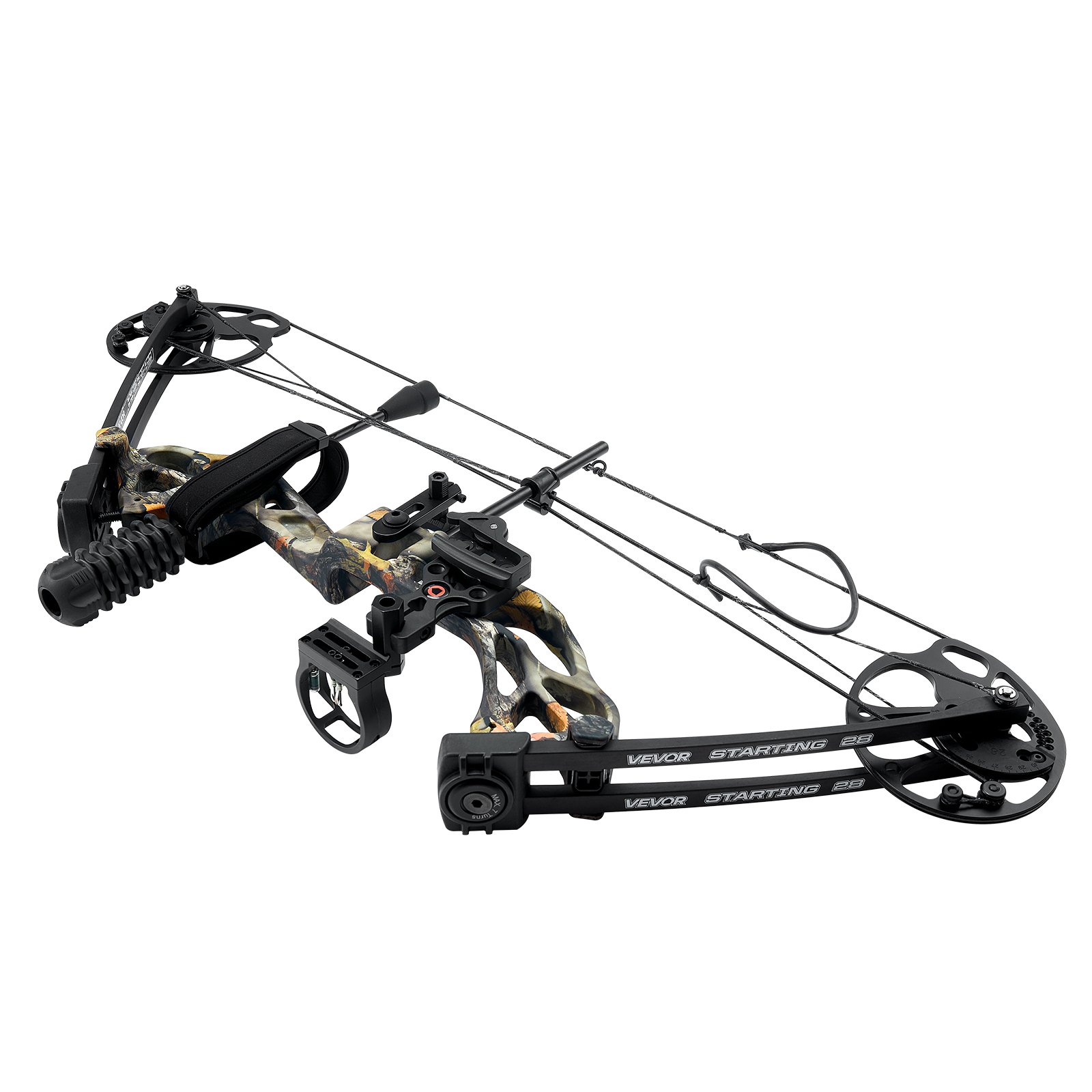 VEVOR Compoundbogen Bogenschießen, einstellbare 482,6-762 mm Auszugslänge Compoundbogen-Paket für Anfänger, 8,62-31,75 kg Zuggewicht, Rechtshänder-Kit mit Jagdausrüstung, 320 fps, Tarnung