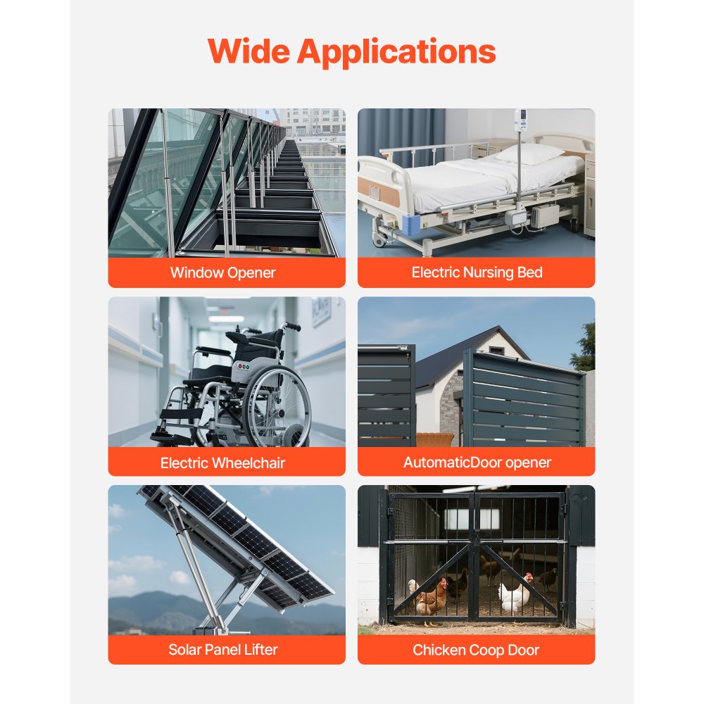 VEVOR 12-V-Linearantrieb, 1016mm IP65 wasserdichter Linearmotor, 3000 N Linear Actuator, 5 mm/s Lineartechnik-Aktuatoren mit Montagehalterungen für Solartracker, Industriemaschinen, Türöffner