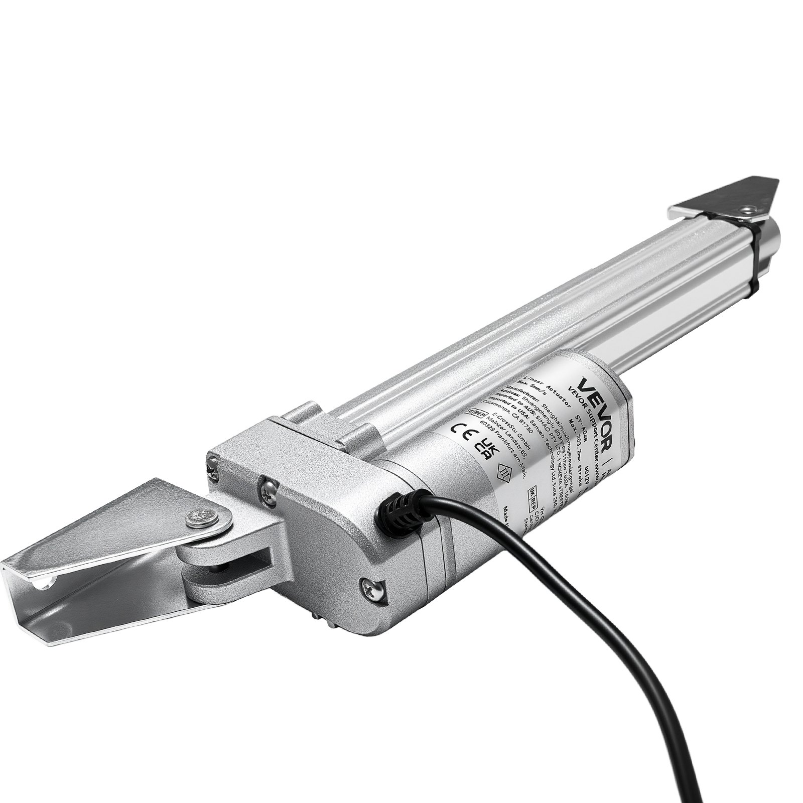 VEVOR 12-V-Linearantrieb, 101,6 mm IP65 wasserdichter Linearmotor, 3000 N Linear Actuator, 5 mm/s Lineartechnik-Aktuatoren mit Montagehalterungen für Solartracker, Industriemaschinen, Türöffner