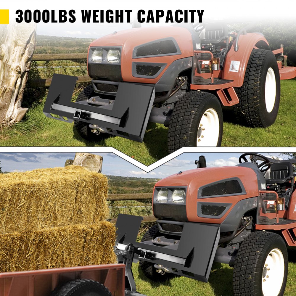 VEVOR Universelle Kompaktlader-Montageplatte, 1/4 Zoll dick, Kompaktlader-Plattenbefestigung, 3000 lbs Gewichtskapazität, Schnellbefestigungs-Montageplatte, Stahl-Adapter, Lader, schwarz