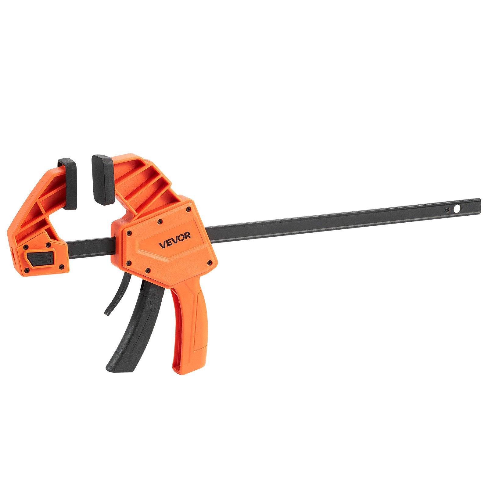 VEVOR Stangenklemmen für Holzbearbeitung 2 Stk. 30,48 cm Öffnung, Quick-Grip F-Klemme mit 154 kg Belastungsgrenze, 84,6 mm Tiefe, Kunststoff & Karbonstahl, Metallbearbeitung Orange + Schwarz