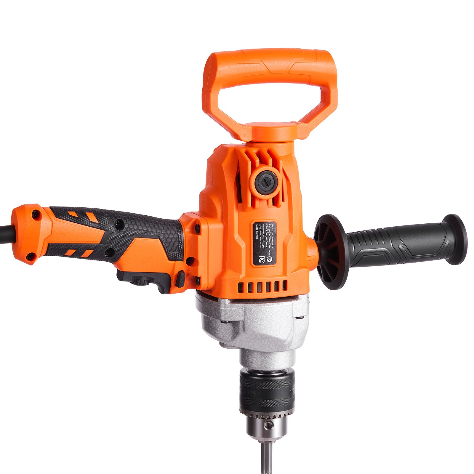 VEVOR Drill Mixer, 15.89mm Corded Electric Drill Mixer Set, 0-850RPM 3.2A Mixing Drills, Mixing Drills Machine with D-Handle for Drilling & Blending, Handheld Cement Mixers for Fodder, Paint, Cement