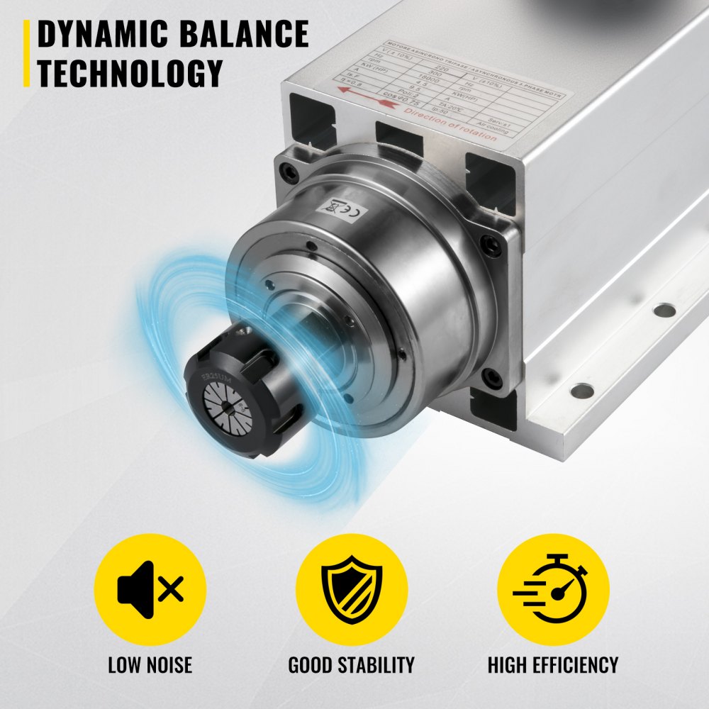 Vevor 4.5kw Luftgekühlter Motor 18000 U/min Cnc Spannzangenfutter Spindelmotor