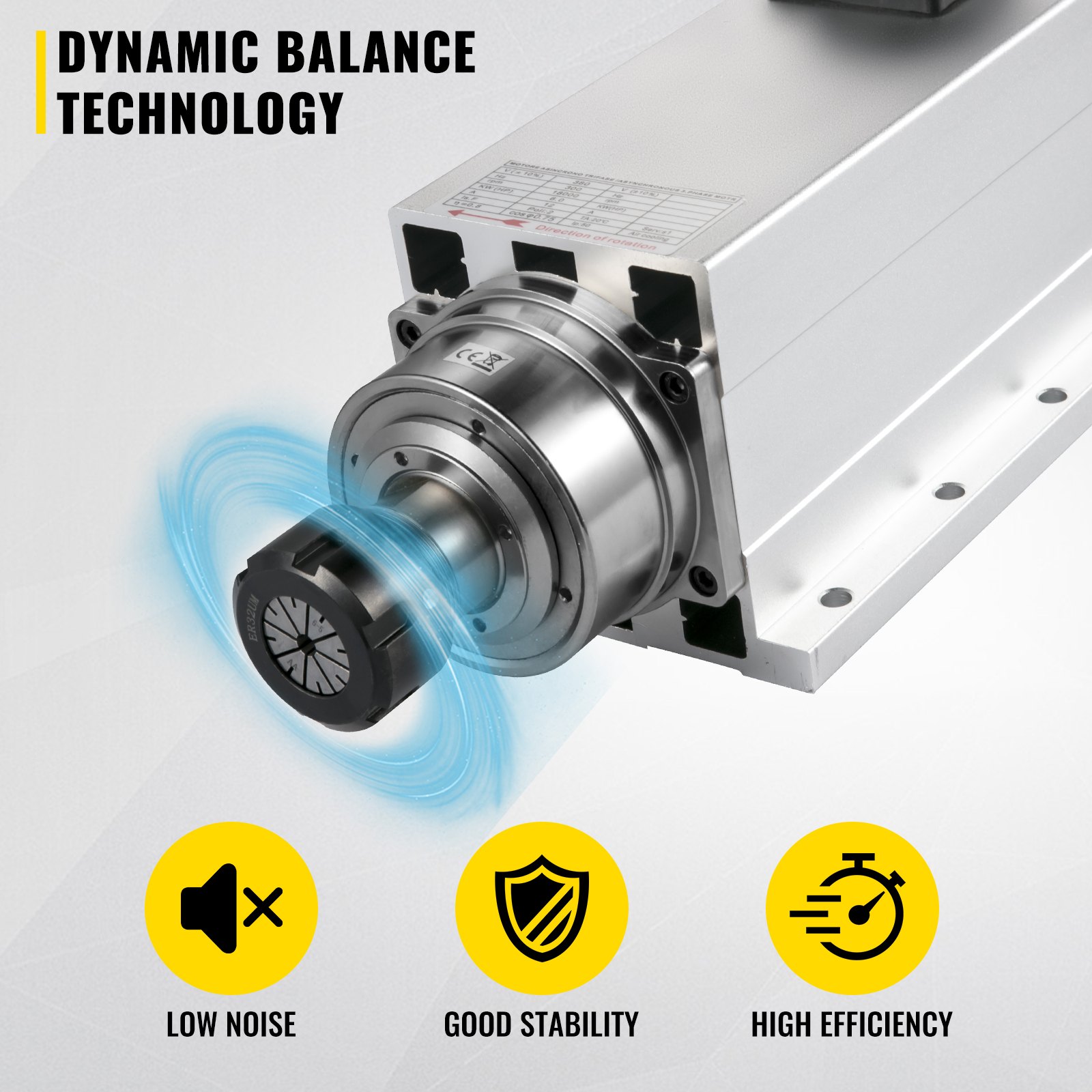 Vevor Luftgekühlter Motor Spindelmotor 18000 U/min 6 Kw Für Spannzangenfutter