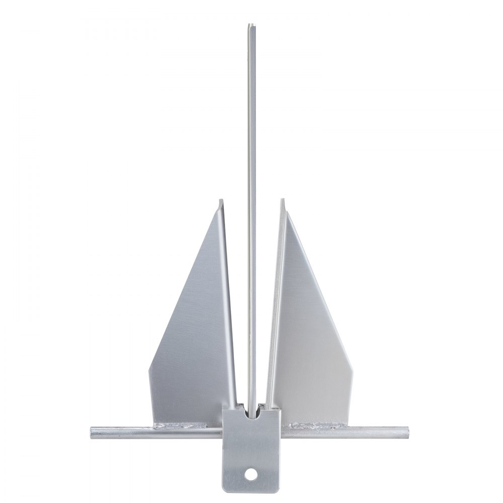 VEVOR Fluke-Ankerset Feuerverzinkter Fluke-Anker aus Stahl mit 2,4 m Kette, 30,8 m Seil und zwei 11 mm Schäkeln, Bootsanker für kleine Schiffe unter 9,14 m, Meere, Flüsse und Küsten 6kg